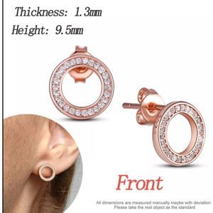 NWT OPEN PAVE ROSE GOLD CIRCLE STUD Earrings
